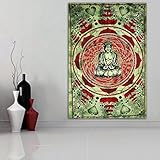 Buddha Meditation & Lotus Flower Tapestry, Indian Tapestry, Indian Hippie Wall Hanging/ Dorm Divider,Picnic Blanket, Beach Blanket, Table Cloth By MONIKA ENTERPRISES (MOGI) - 2