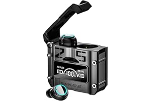 Ellenne Écouteurs Bluetooth 5.2 ANC - Futuristic FANTASCIENCE - Métal Simulé - sans Fil M25 TWS Sport Étanche Fitness Longue Durée M25