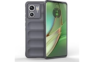 WOKEZ Custodia per Motorola Edge40/Motorola Edge 2023, Morbido Silicone TPU Cover Protettiva, Lavabile Case con Cuscino d'Aria Avanzato, Antigraffio-Grigio