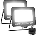 Lepro 50W Led Floodlight Outdoor, 4250LM LED Security Lights, 350W Incandescent Lamp Equivalent, Waterproof IP65, Daylight White Outdoor Lights for Warehouse, Backyard, Pack of 2 [Without Sensor]