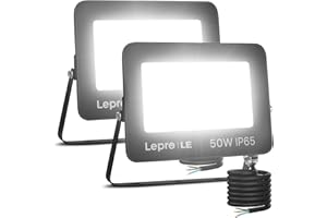 Lepro 50W Led Floodlight Outdoor, 4250LM LED Security Lights, 350W Incandescent Lamp Equivalent, Waterproof IP65, Daylight White Outdoor Lights for Warehouse, Backyard, Pack of 2 [Without Sensor]