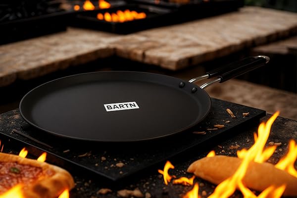 Pure Iron Heavy Induction Tawa for Roti/Chapati with Steel Handle Premium Flat Bottom Induction Loha Tava with Health Benefits Non-Toxic, No Chemical Layers 11 Inch, 1.3 KG Induction Base
