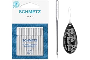 IPC SEWING PARTS HLx5 (High Speed Professional Quilting) Sewing Machine Needles, Size 90/14, Pack of 10, Includes Large Needle Threader