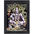 pnf Poster n Frames Shiv Ji Bholenath Wooden Photo Frame|Acrylic Sheet For Pooja|Spiritual Decor|Daily Worship Routine|Best Gifting Option(Multicolour,8x6inch)-20021