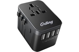 Adattatore Universale da Viaggio, Ortiny Adattatore Universale con 4 Porte USB e 1 Presa CA(5V/5.6A Max) Adattatore Presa Inglese,Americana,Europa,Australia 224 i Paesi,Presa Internazionale da Viaggio
