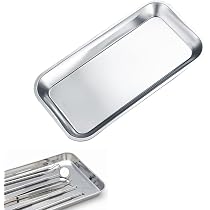 Plateaux En Acier Inoxydable 4 Pièces - 22,5x12x2 Cm - Pour Laboratoire, Dentiste Ou Tatouage