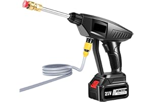 LIFELLERY Nettoyeur Haute Pression sans Fil, Pistolet à Eau Haute Pression 60 Bar, Nettoyeur Haute Pression sans Fil, Pistolet pulvérisateur de Lavage de Voiture, Pistolet à Eau 30000mAh