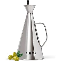 Oliera In Vetro 500ml Con Versatore Salvagoccia - Design Elegante Per Olio E Aceto, Facile Da Usare - Foto 3