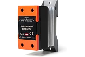 Jadeshay Halbleiterrelais, Relais SSR Solid State Relais DC-Steuerung AC einphasige DIN-Schienenmontage mit Kühler für die industrielle Automatisierung GSR2-1(25DA)
