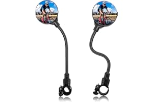 Basetousual 2 piezas Retrovisor Patinete Electrico, Retrovisor Bicicleta, Espejo Retrovisor Bicicleta, Espejo Bicicleta，Apto para Bicicletas y Bicicletas Eléctricas