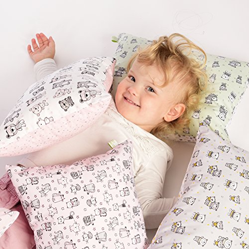 La Petite Unique 35 x 25 cm Kinderkopfkissen MIT FÜLLUNG waschbares Babykissen 100 % Ökotex zertifiziert Motiv: Prinzessin Lila - 5