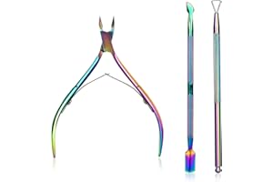 Nagelhautschieber Entferner Set,WolinTek 3 Pcs Nagelhautzange mit Nagelhautschieber, Nagelhaut trimmer, Edelstahl Nagelhautentferner und Cutter,Cuticle Nipper with Cuticle Pusher Peeler Remover Kit
