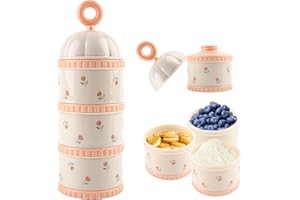 Milchpulver Portionierer Baby, badaren Milchpulver Aufbewahrungsbox Stapelbar, 3 Fächern Milchpulver Box, Milchpulver Spender Baby, Portable Baby Formula Dispenser, Tragbare Milchpulverdose Babys