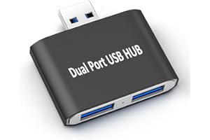 HERFAIR USB Hub,USB Expander,2 Ports USB Hub Adapter Ultra Slim Portable USB 3.0 Male to 2 USB 3.0 Female Splitter Extension Convertor for Laptop, MacBook,Desktop Compatible with Flash Drive Printer Keyboard