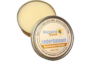BayernBiene Bienenwachs-Lederbalsam mit Olivenöl 190ml | Hautfreundlich und Geruchsneutral | Lederpflege für Lederschuhe, Gürtel, Sattel, Tasche, Möbel, Kleidung, Autobeschläge