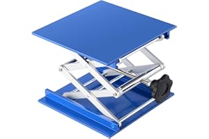 Labasics Lab Jack, 200 x 200 mm Alluminio anodizzato Martinetto di supporto per laboratorio Piattaforma di supporto a forbice con peso di supporto di 15 KG, Gamma di sollevamento da 70 a 320 mm