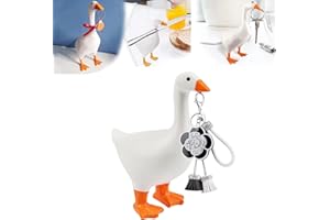 Yizemay Magnetic Key Holder Room Home Decor, Kawaii Room Decor Gifts, Goose Duck Key Rack Key Hanger Hook Key Storage, Animal Figurine Sculpture Cute Bedroom Decor