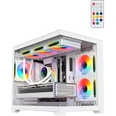 Terranova Kumandalı 6 ARGB Fanlı Nova Beyaz Midi Tower Cam Panel Gaming Oyuncu Bilgisayar Kasası (Beyaz)