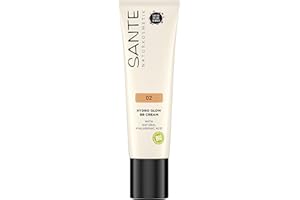 SANTE Naturkosmetik Hydro Glow BB Cream 02 Medium Dark avec extraits de Hylauron et bio - Végétalien - 30 ml