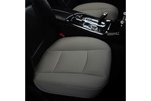 cilycily 1Piece Car Seat Cover PU Leather Front Car Seat Protector Driver Seat Cover Wrapping Edge Seat Bottom Coverfor Four Seasons (53×52 cm) (grey-a)