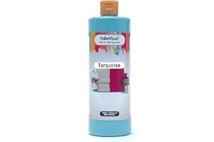 Fabricoat Fabric Paint - Used for Restoring or Changing the Colour of Upholstery, Soft Furnishings, Car Interiors, Clothing, & Footwear. (250ml, Turquoise)
