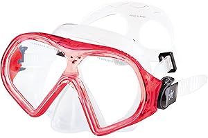 ABYSSTAR Maschera sub in silicone POSEIDON Sr RED diving mask