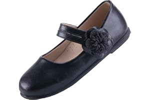 EIGHT KM Ballet Shoes for Girls Kids Princess Shoes - Multi-Colored for Ages 2-7 Years - Girls Wedding Shoes - Party Gift White, Pink, Blue, Black Ballet Shoes - Flat Shoes Flower Girl Shoes