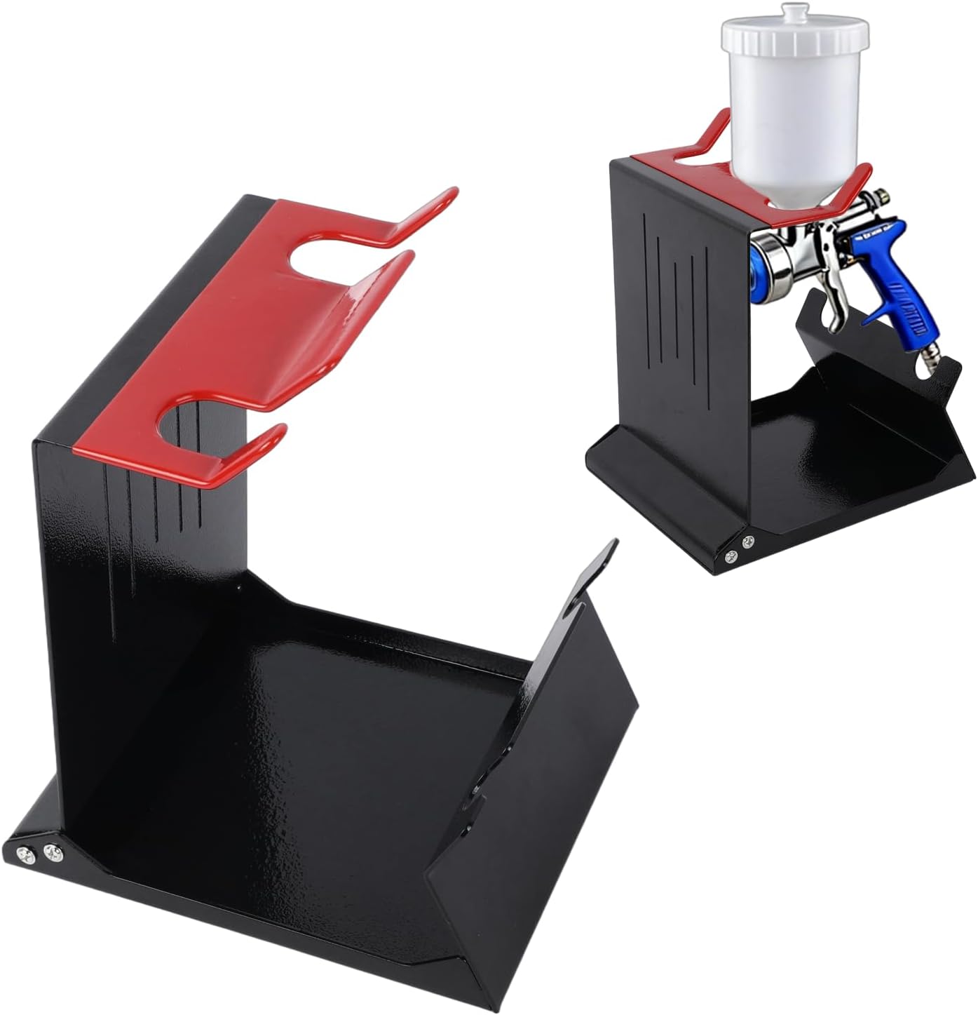 LUTIFIX Pistolas de pintura y accesorios, soporte para pistola de pintura en aerosol de alimentación por gravedad, soporte para pistola de pulverización de pintura para banco de trabajo/mesa/estación