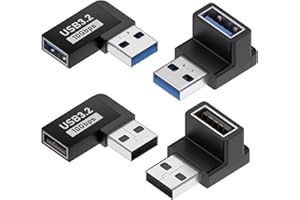LUIRSAY USB 90 Grad Winkelstecker, 4 Stück Adapter mit USB3.2, USB Winkelstecker für Datenübertragung Kompatibel mit PC, Laptop, Powerbank und die meisten US-B-Geräte