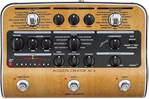 ZOOM AC-3 Acoustic Creator – Stereo DI-Box und Effektpedal für akustische Gitarren, Modelling verschiedener Korpusformen, Kompressor, Effekte, Stimmgerät für Studio & Bühne