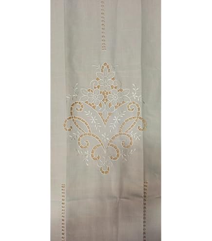 Cotone e Lino Tenda in Tulle, Finestra Scree Ricamo Garza per Camera da Letto Soggiorno Balcone Bovindo Tendaggi-Bianca 150x230cm(59x91inch