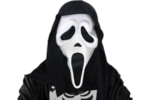 Amebleak Máscara de Grito de Halloween,Máscara Fantasma Espeluznantes,Máscara Ghostface,Máscara de Látex de Película de Terror,Máscara de Fiesta para Accesorios de Cosplay,Carnaval,Halloween