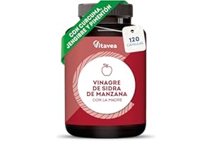 Vinagre de Manzana en Cápsulas 1500 mg con la Madre – Fórmula con Pimentón, Jengibre y Cúrcuma – 120 Cápsulas Veganas – Apoyo Digestivo y Metabólico – Vitavea