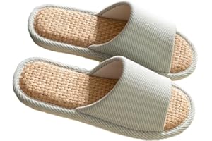 AioTio Przytulne lniane kapcie do użytku wewnątrz – oddychające i wygodne pantofle