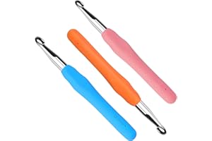 MATSIZEN Agujas de Ganchillo de 8 mm, 9 mm y 10 mm - Set de 3 Ganchos de Crochet