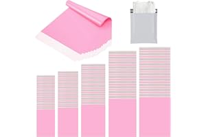 COSORO 50 pièces Rose Enveloppe Plastique Expedition Sacs Postaux Mixte, Sacs d'expédition en Plastique Opaque Imperméable et Indéchirable avec Fermeture Auto-adhésive,Emballage Colis Vetement Chaussures