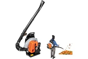 ACROSSPART 63cc 2-Takt Laubbläser Benzin Blasgerät 3,6 PS Benzin Rückenlaubbläser Laubbläser Einstellbare Geschwindigkeit laubgebläse Gartenbläser Luftkühlung