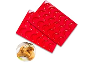 KEELYY Vanillekipferl Backform Silikon 2 Stück Vanillekipferl Form Silikonform Vanillekipferl Backblech Kipferl Backform Kuchenformen für Schokolade Cake Keks