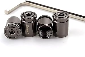 CIMOWN 4 Pezzi Tappi Valvole Pneumatici Auto Antifurto,Ttappi Valvole Gomme Compatibili con Auto, SUV, Moto (Nero)