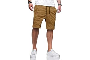 TARAINYA Short Homme Coton éTé Taille Elastique avec Poches Short Chino Homme Regular Fit