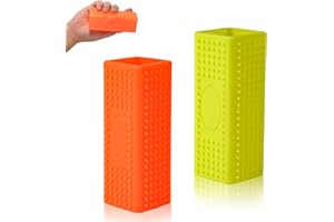 PEUTIER 2pcs Brosses à Poils d'Animaux en Silicone, Rouleau de Nettoyage de Bloc Pratique Rouleau de Nettoyage de Tapis Portable pour Meubles Canapé Tapis Canapé Literie (Jaune et Orange)