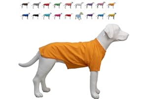 Lovelonglong Hund T-Shirt, 100% Baumwolle, Haustier T-Shirt, Hund-Unterhemd T-Shirts Für mittlere und große Hunde Orange XXXL