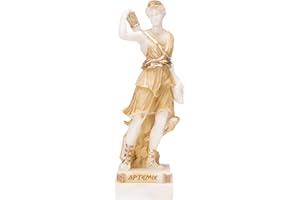 BEAUTIFULGREEKSTATUES Dea Artemis Diana Statua greca Natura Luna Oro Tono Alabastro 6,2 pollici