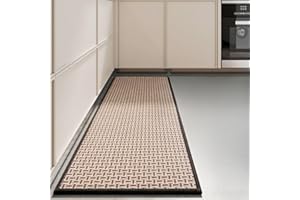 WUMEIJIAJU Kitchen Rugs, 45x120cm Kitchen Mats Non-slip, Washable Kitchen Floor Rugs Absorbent Runner Carpets for Kitchen, Front of Sink, Entryway, Hallway, Laundry (Black)