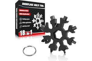LZY 18 in 1 Snowflake Multi Tool,Christmas Gifts for Men,Camping Multi Tool,Keychain Multitool Personalised Gifts for Men,Outdoor Travel Camping Adventure Tools,Funny Birthday Gifts for Men(Black)