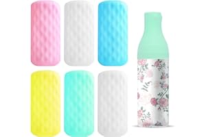 Kabwea Pack de 6 fundas de silicona para botellas de silicona, protección contra fugas de viaje, esenciales de viaje, funda protectora de silicona, funda para botella de viaje
