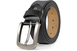 JingHao Ceinture Homme,Ceinture en Cuir Pour Hommes,Ceinture Homme Pour Jeans,Décontracté Travail Hommes Cow-Boy Grande Taille 110cm-160cm Noir Marron 38mm