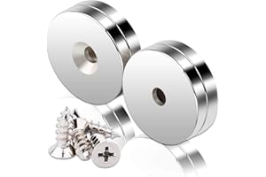 DGDUBRB Super Strong Magnets with Holes, 30x5m Hole 5mm Round Neodymium Magnets with Mounting Screws, Powerful Muti-Use Rare Earth Magnet for Crafts Holding, Wall Mounting, Industrial, DIY,