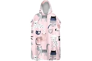 CHICKWING Microfibre Changing Robe Towel for Kid Adult, Chickwin Printed Hooded Poncho Swim Beach Towel Light Weight Quick Dry Beach Surfing Swimming Robe