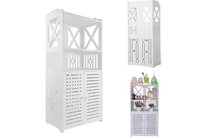 EFAN Mobiletto da bagno, armadio di stoccaggio, armadio per soggiorno, cucina, mobile ad angolo, risparmio di spazio, 90 x 40 x 25 cm, bianco